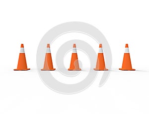 3d rendering of traffic cone isolated in white studio background