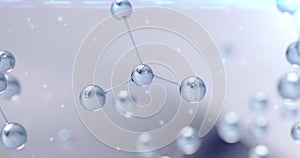 3D rendering, Transparent Clear Atom, Animation Hydrogen Molecule, New Green Energy Water Fuel Cell Future Hydrogen