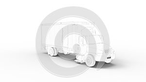 3D rendering of a transportation logistics truck delivery automobile isolated on white background
