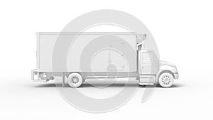 3D rendering of a transportation logistics truck delivery automobile isolated on white background