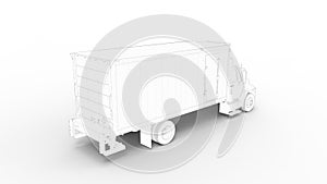 3D rendering of a transportation logistics truck delivery automobile isolated on white background