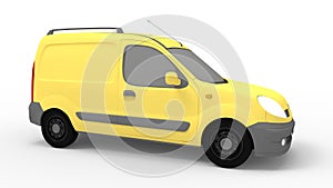 3d rendering of a transporter van car isolated in studio background