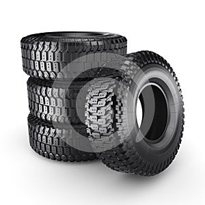 3D rendering truck tires