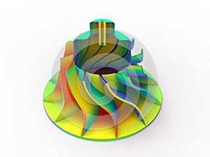 3D rendering - turbine finite element analysis cutout