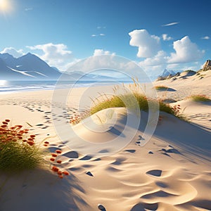 a 3d rendering of untouched summer sand capturing its natural allure trending on artstation