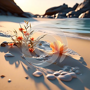 a 3d rendering of untouched summer sand capturing its natural allure trending on artstation