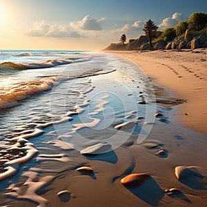 a 3d rendering of untouched summer sand capturing its natural allure trending on artstation