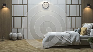 3d rendering vintage style bedroom with minimal design
