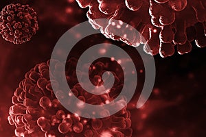 3d rendering Virus bacteria cells background