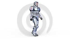 3D rendering of a walking cyber man