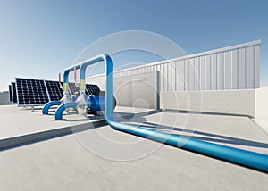 3d rendering of water pump station.