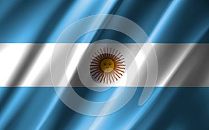 3D rendering of the waving flag Argentina