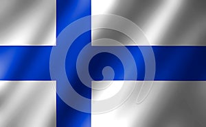 3D rendering of the waving flag  Finland