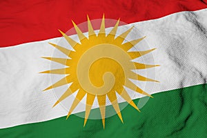 3D rendering of a waving Kurdish flag
