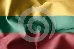 3d rendering waving silk flag of Lithuania