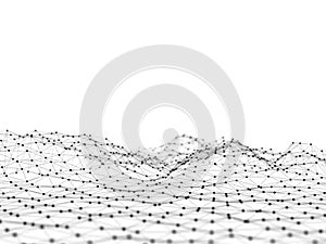 3D rendering white Background with connecting Dots and Lines. Polygonal background. Connection. Intelligence artificial