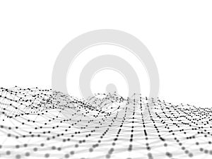 3D rendering white Background with connecting Dots and Lines. Polygonal background. Connection. Intelligence artificial