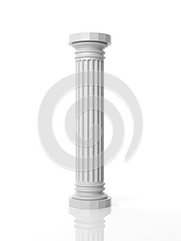 3d rendering white marble pillar