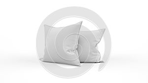 3d rendering of white pillows isolated on a white background