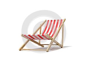 3d rendering of a white red deckchair on a white background.