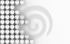 3d rendering. White sphere pearl in merry Christmas tree shape wall background