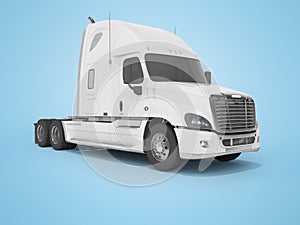 3d rendering white truck for cargo transportation isolated on blue background with shadow
