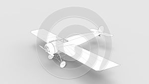 3d rendering of a world war one airplane isolated in studio