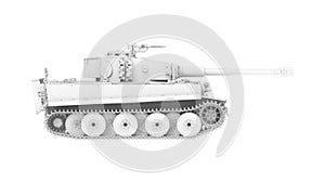 3D rendering of a world war two tank isolated on white background