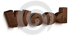 3D Rendition of the Word Wood