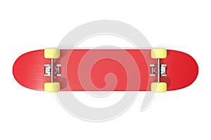 3d rendring deck red skateboard isolated on white background,
