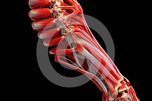3D representation emphasizes pain caused by inflammation of joints, interplay between bones, muscles, tendons