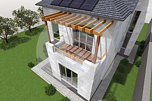 3d residential building render