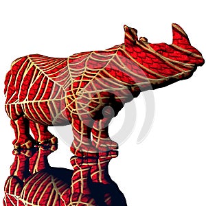 3d rino model with modifyed skin photo