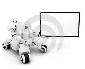 3D Robot with empty billboard