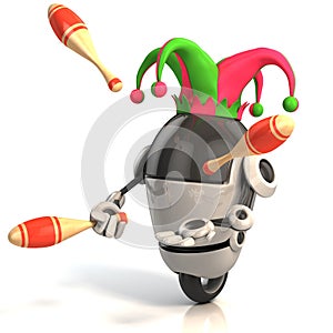 3d robot jester - entertainer