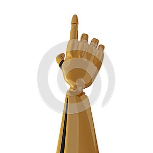 3d robotic hand touching screen.