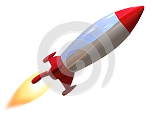 3d rocket isolated photo