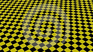 3d rotated yellow black checker board animation