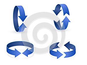 3D rotation sign icon. 360 rotation arrows Sign.