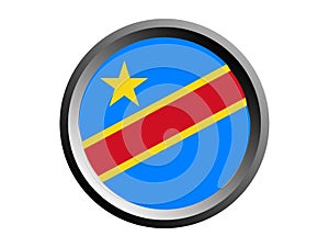 3D Round Flag of Democratic Republic of the Congo