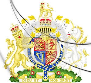 3D Royal Coat of Arms of United Kingdom.