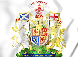 3D Royal Coat of Arms of the United Kingdom Scotland