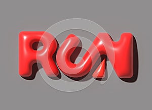 3D Run Lettering Typographical Transparent Psd