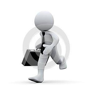 3d running businessman