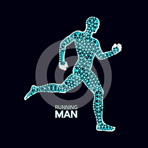 3d Running Man. Design for Sport, Business, Science.