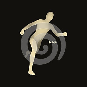 3d Running Man. Design for Sport, Business, Science and Technology.