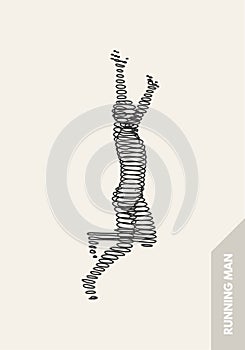 3d running man. Design for sport, business, science and technology. Vector illustration. Human body.