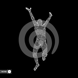 3d Running Man. Design for Sport, Business, Science and Technology. Vector Illustration. Human Body