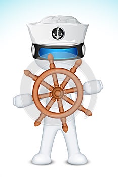 3d Sailor with Steering Wheel photo