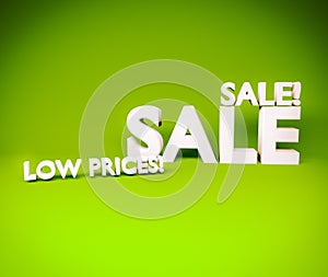 3d sale low prices text letters render